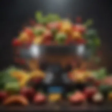 Nourishing Choices for Weight Management Colorful fruits and vegetables arranged artistically