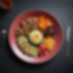 A colorful plate of healthy foods showcasing portion control