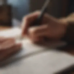 A person writing goals in a journal