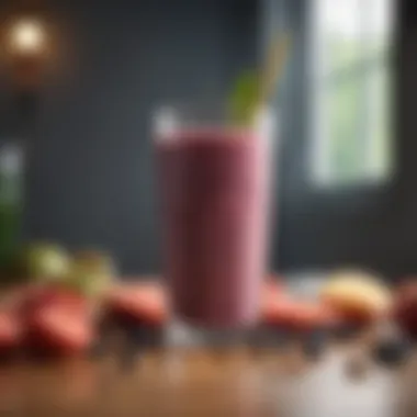 Delicious smoothie with a variety of fruits and seeds