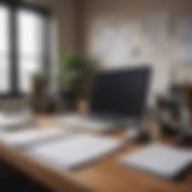 An organized workspace with a planner and a digital device for scheduling