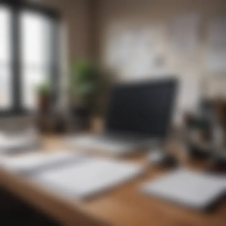 An organized workspace with a planner and a digital device for scheduling