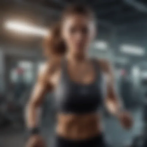 Athletic woman performing high-intensity workout