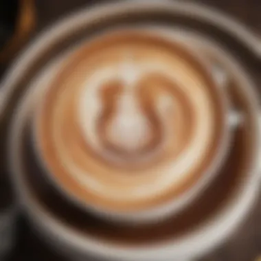 Intricate Barista Latte Artistry Barista's Latte Art in Coffee Cup