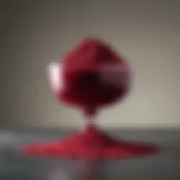 A vibrant display of beetroot powder in a bowl