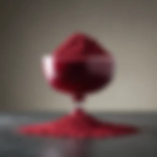 A vibrant display of beetroot powder in a bowl