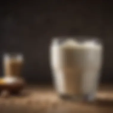 Pure Nutritional Elixir Freshly poured high protein low fat milk in a glass
