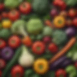Illustration of a variety of fresh vegetables