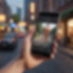 Illustration of a person using a workout app on a smartphone