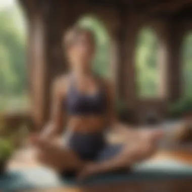 Focused woman practicing yoga in a serene setting