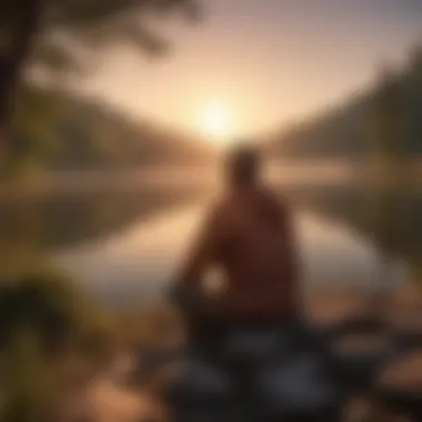 Finding Peace in the Beauty of Nature A serene nature scene with a beautiful sunset