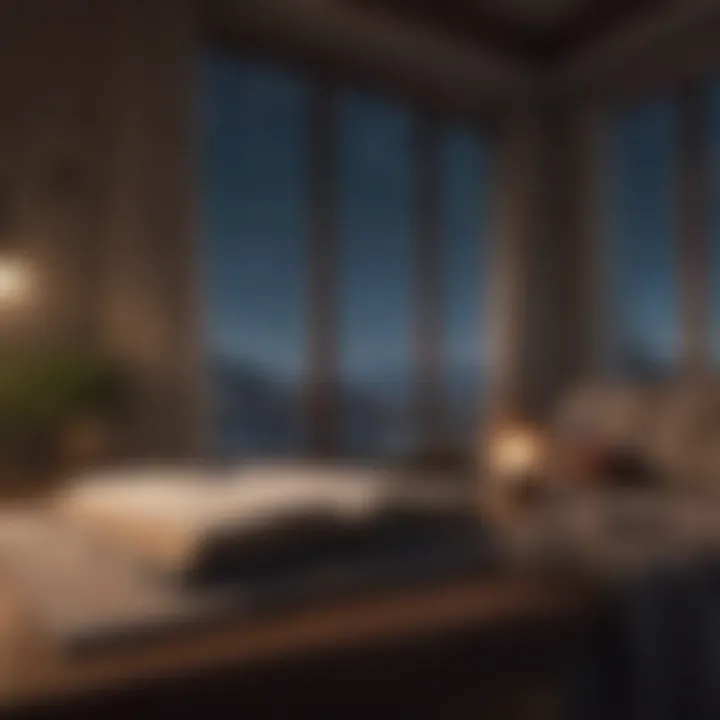 A calming nighttime scene with soft lighting.