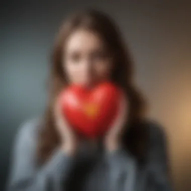 Embracing Self-Compassion A heart symbol enveloped in warmth, conveying the essence of self-compassion