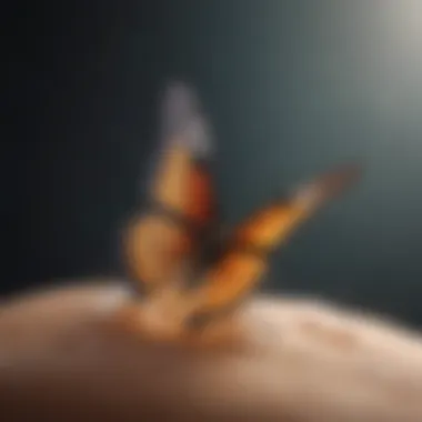 A butterfly emerging from a cocoon symbolizing transformation