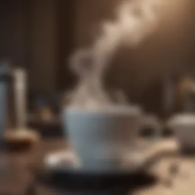 Coffee cup with steam rising