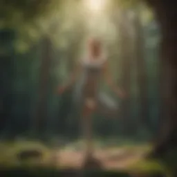 Woman performing Tree Pose in nature