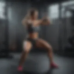 Female athlete performing kettlebell swings