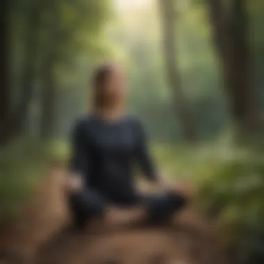 Mindful meditation in a serene outdoor setting