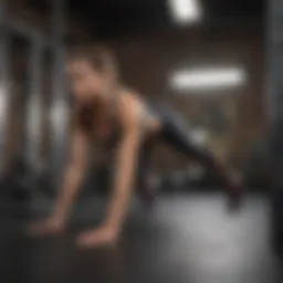 Athletic woman performing bodyweight exercises