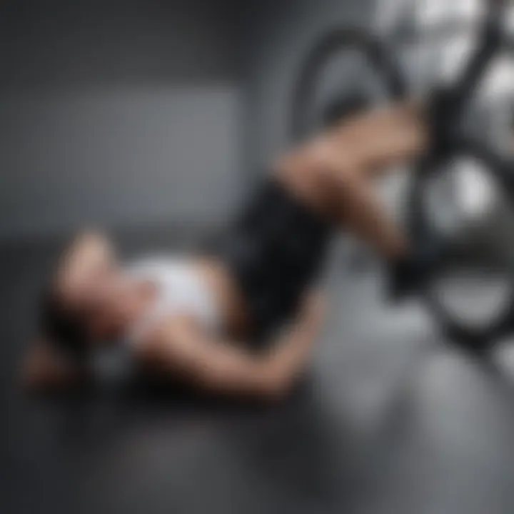 Person demonstrating bicycle crunches for core workout