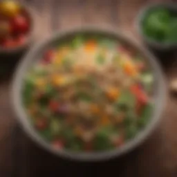 Colorful bowl of quinoa salad with fresh vegetables