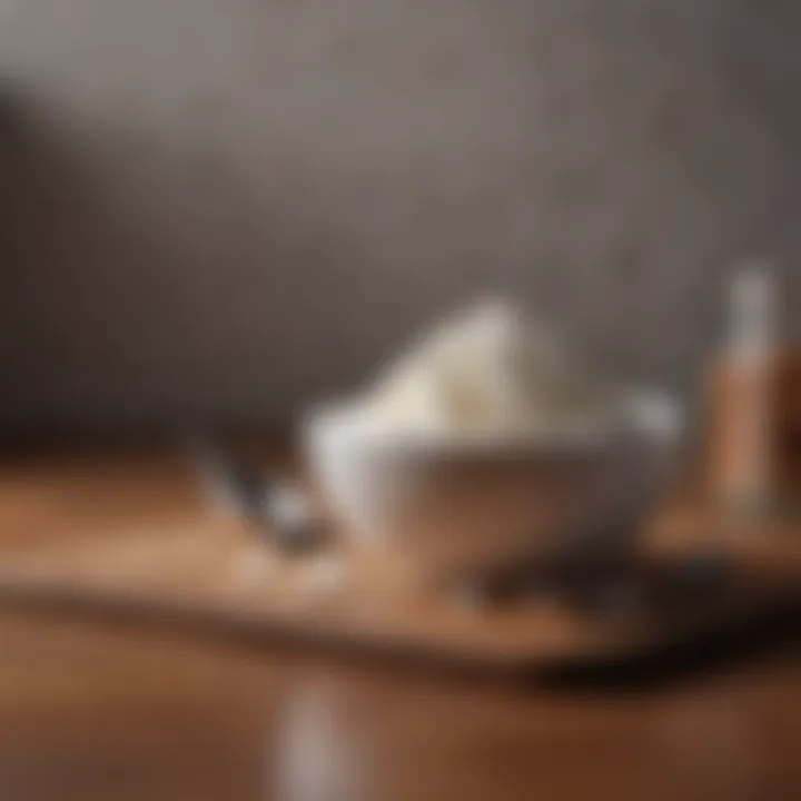 Cottage cheese in a minimalist setting with a spoon