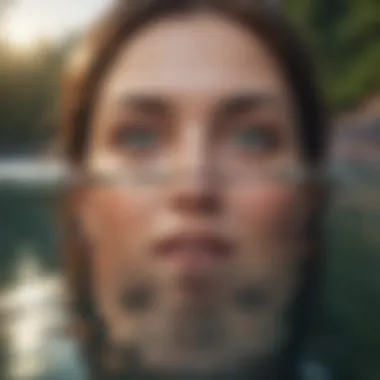 Illustration of Self-Discovery A reflection in water illustrating self-discovery