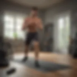 Dynamic home workout session focusing on strength training