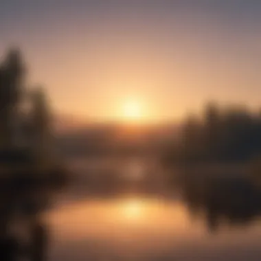 A serene sunrise over a calm lake, symbolizing new beginnings.