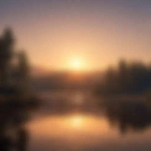 A serene sunrise over a calm lake, symbolizing new beginnings.