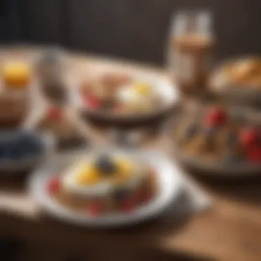 Healthy Breakfast Ingredients on Wooden Table