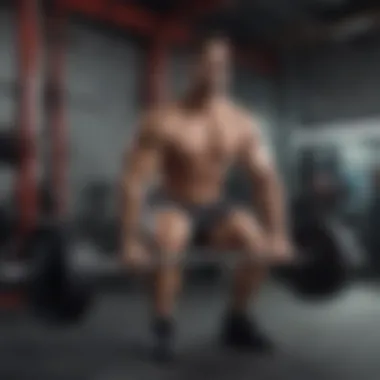 Weightlifting session in a well-equipped gym