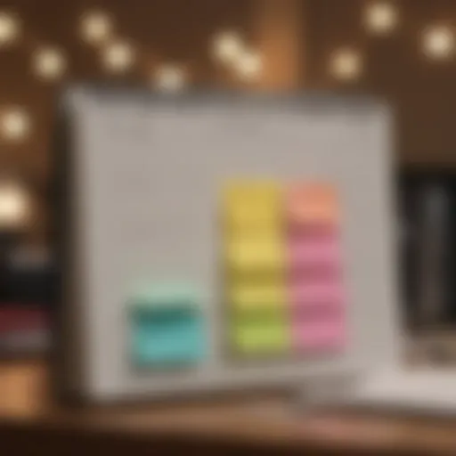 A beautifully organized planner with colorful sticky notes.