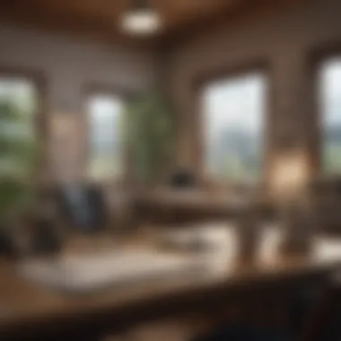 A Serene Workspace for Productivity A serene workspace filled with productivity tools and a cup of coffee.