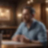 Thoughtful interviewer pondering questions