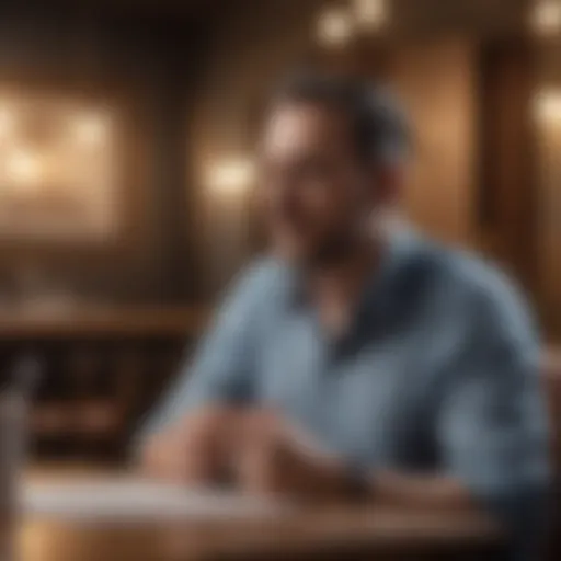 Thoughtful interviewer pondering questions