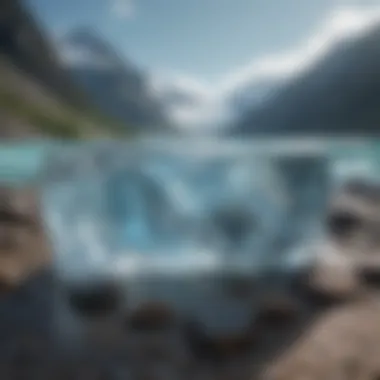 Glacial Elixir Crystal-clear glacier water in a serene landscape