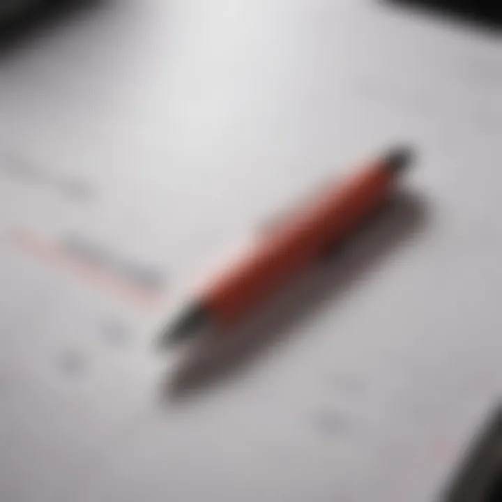 Emphasizing Focus in Planning A close-up of a pen writing in a planner, highlighting focus.