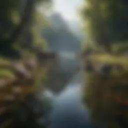 A serene landscape illustrating tranquility and calmness.