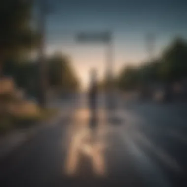 A person contemplating in front of a crossroads sign