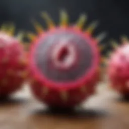 Vibrant dragon fruit cut open to reveal its unique texture and color
