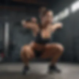 Athlete performing a dynamic squat variation