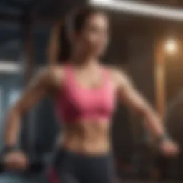 Energetic woman performing dynamic workout