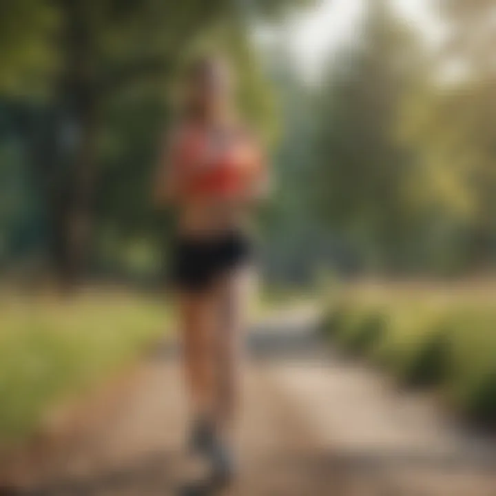 Enjoying an active lifestyle through brisk walking or jogging