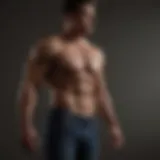 Sculpted silhouette with focus on upper body musculature