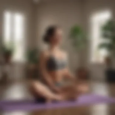 Tranquil Yoga Practice for Back Fat Reduction Mindful individual engaging in relaxing yoga pose for back fat reduction