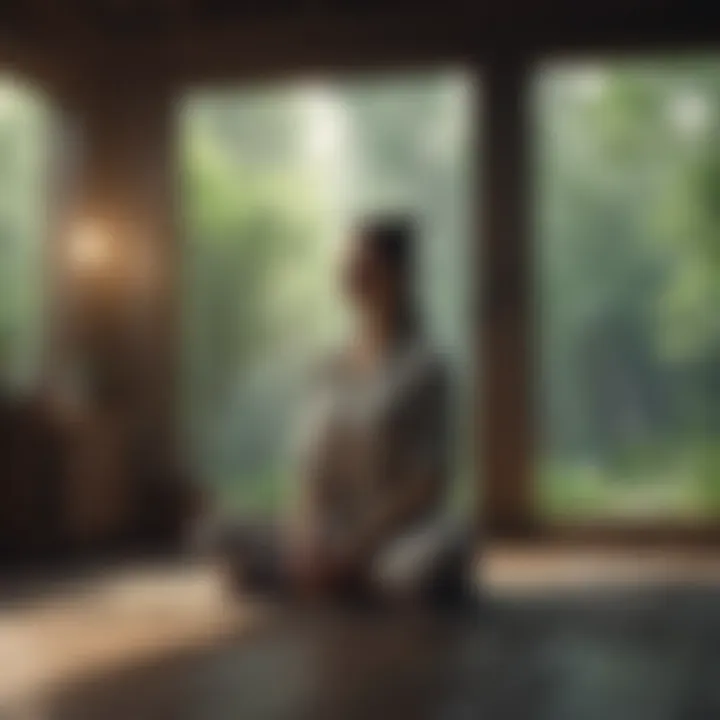 A person practicing mindfulness through meditation in a quiet space