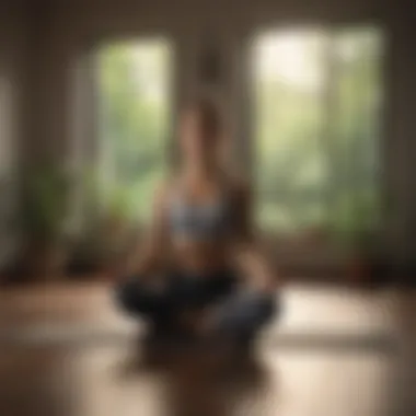 Woman practicing yoga in a serene home environment