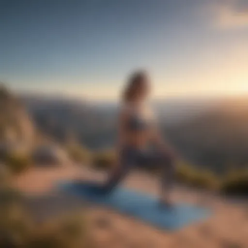 A serene yoga session on a mountaintop