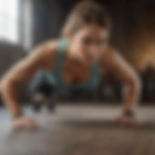 Athletic woman performing plank variation